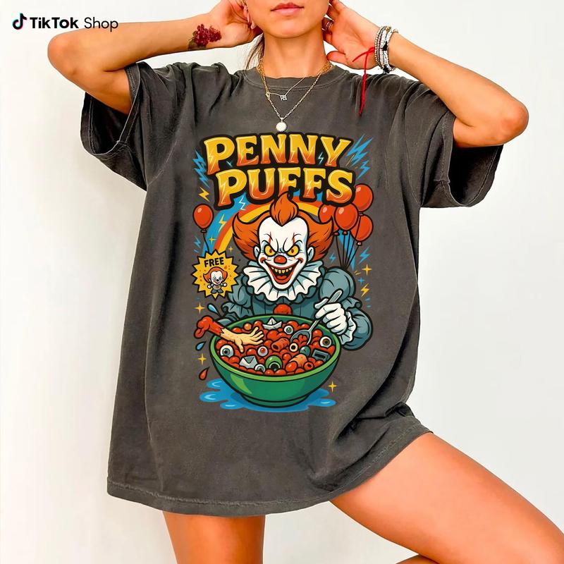 Funny Halloween Graphic T-Shirt, Horror Character Tee, Retro Horror Shirt, Horror Cereal Shirt, Halloween Movie