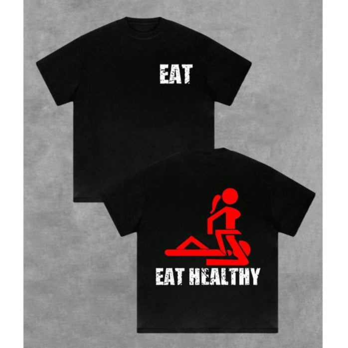 Double - Sided Digital Printing T - Shirt With Healthy Lifestyle Theme