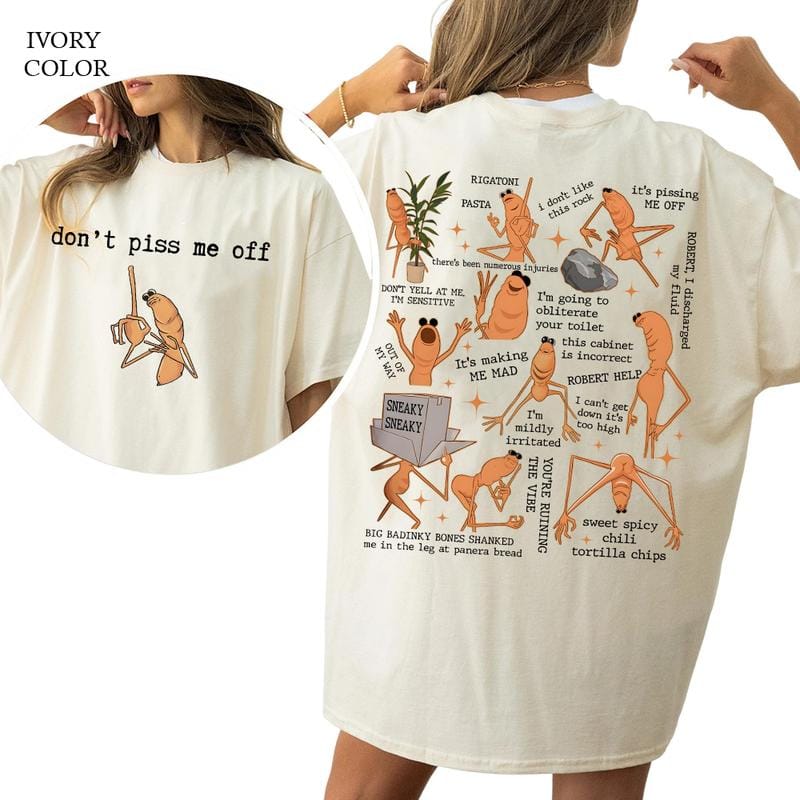 Marcus The Worm shirt, Funny Meme Shirts, Brain Rot Double-sided Shirt, Cotton Unisex Shirt, Trendy Shirt, Crew neck for Man, for Woman, Tshirt For Daily Wear, All-Mat Top Summer