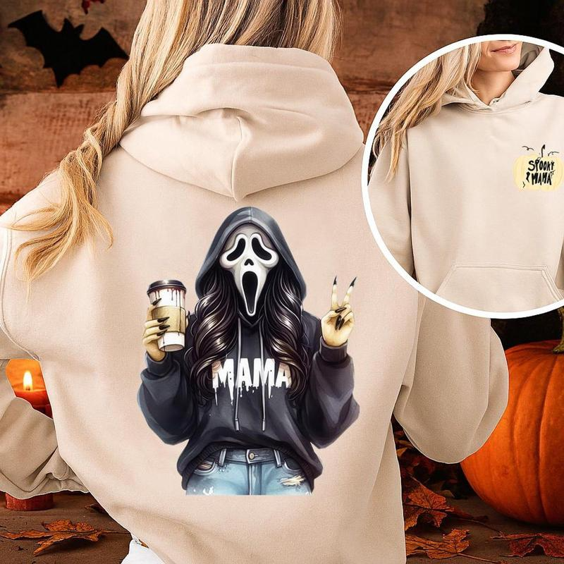 Couple Spooky Mama Dada Drinkin Halloween 2 Sides Shirt Sweatshirt Hoodie, Fun Gh0st Drinkin Coffee Sweatshirt