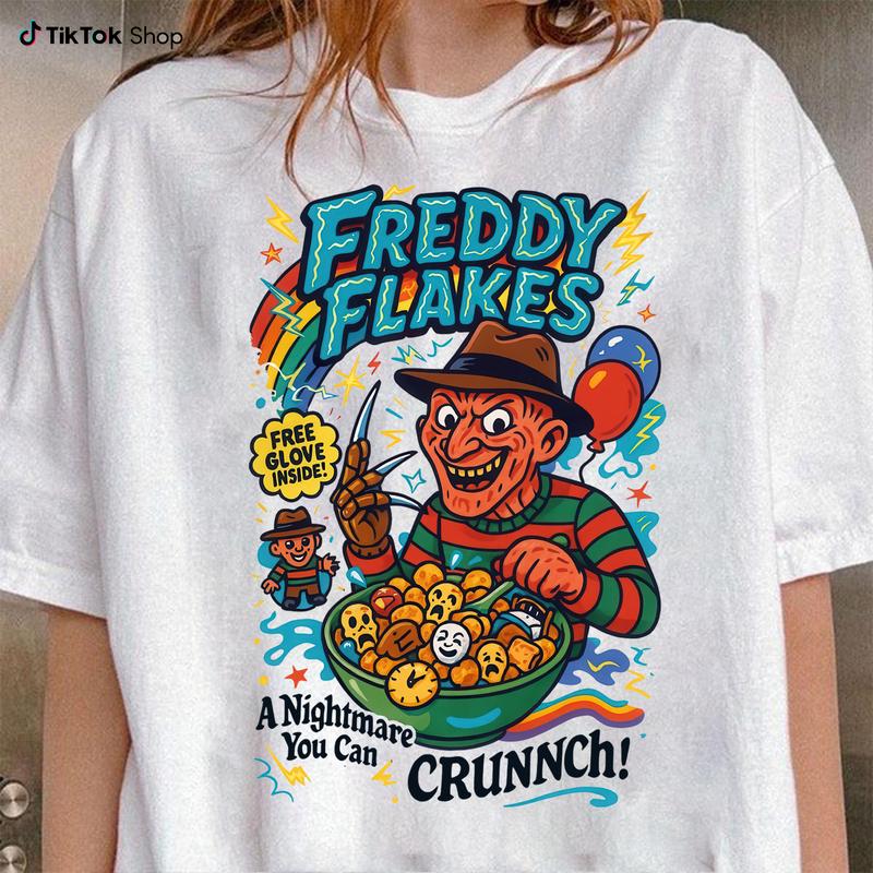 Funny Halloween Graphic T-Shirt, Horror Character Tee, Retro Horror Shirt, Horror Cereal Shirt, Halloween Movie
