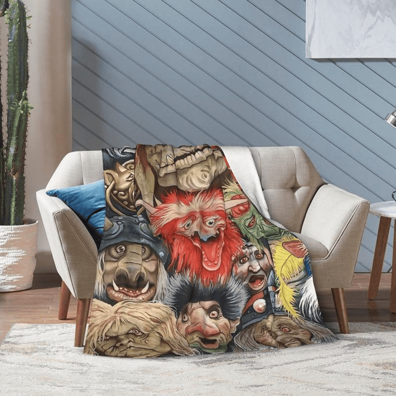 Labyrinth Movie Blanket Flannel Jareth Goblin King Design Ultra Soft All Season Throw Gift For Fans Couch Bed Office Travel Fantasy Decor