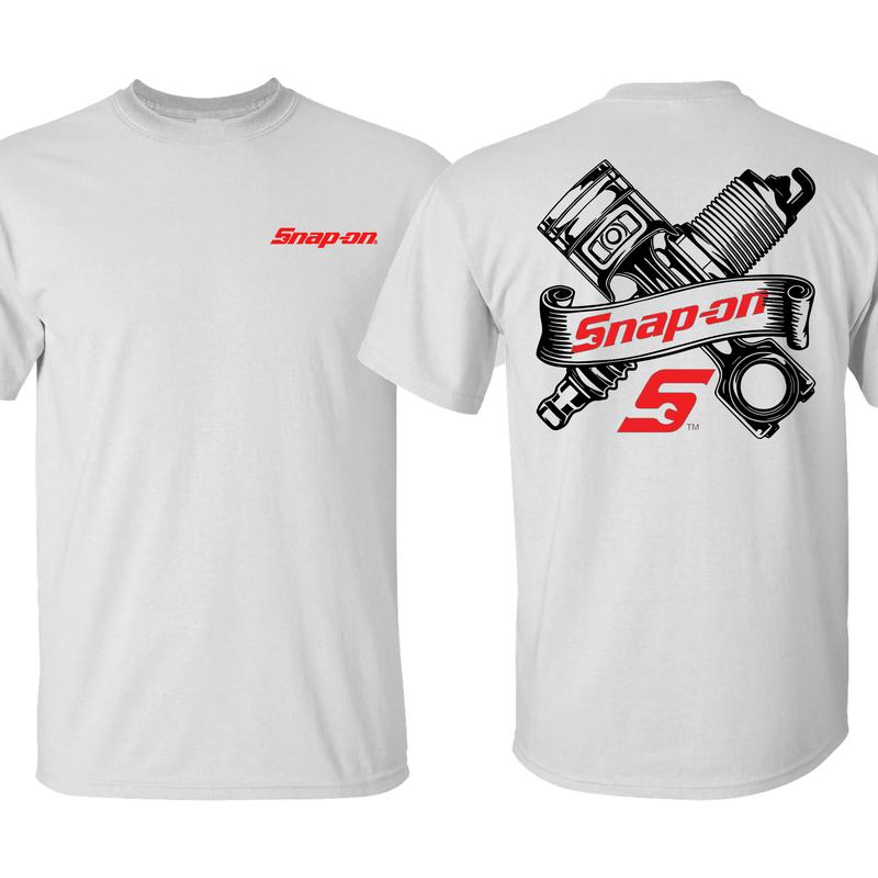 Snap-On T-Shirt with Engine Parts Graphic T-Shirt for Mechanics