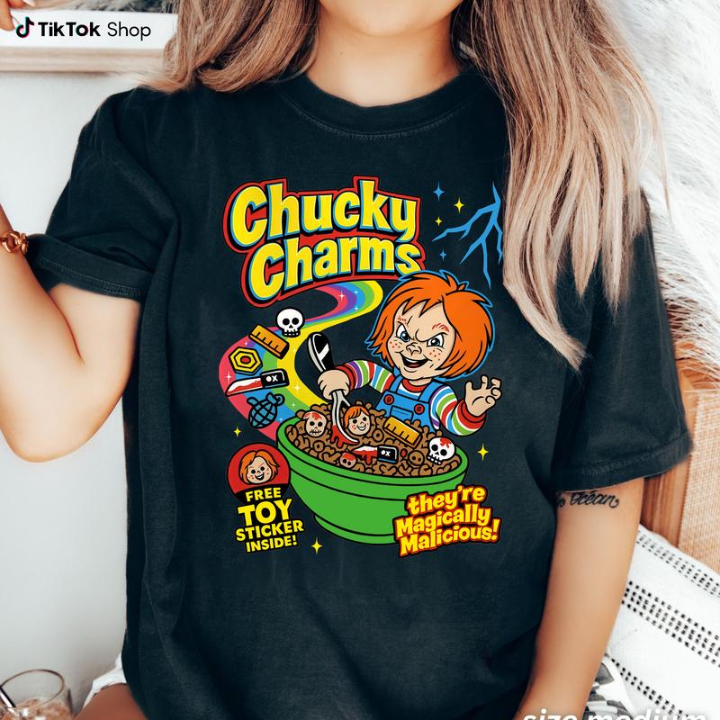 Funny Halloween Graphic T-Shirt, Horror Character Tee, Retro Horror Shirt, Horror Cereal Shirt, Halloween Movie