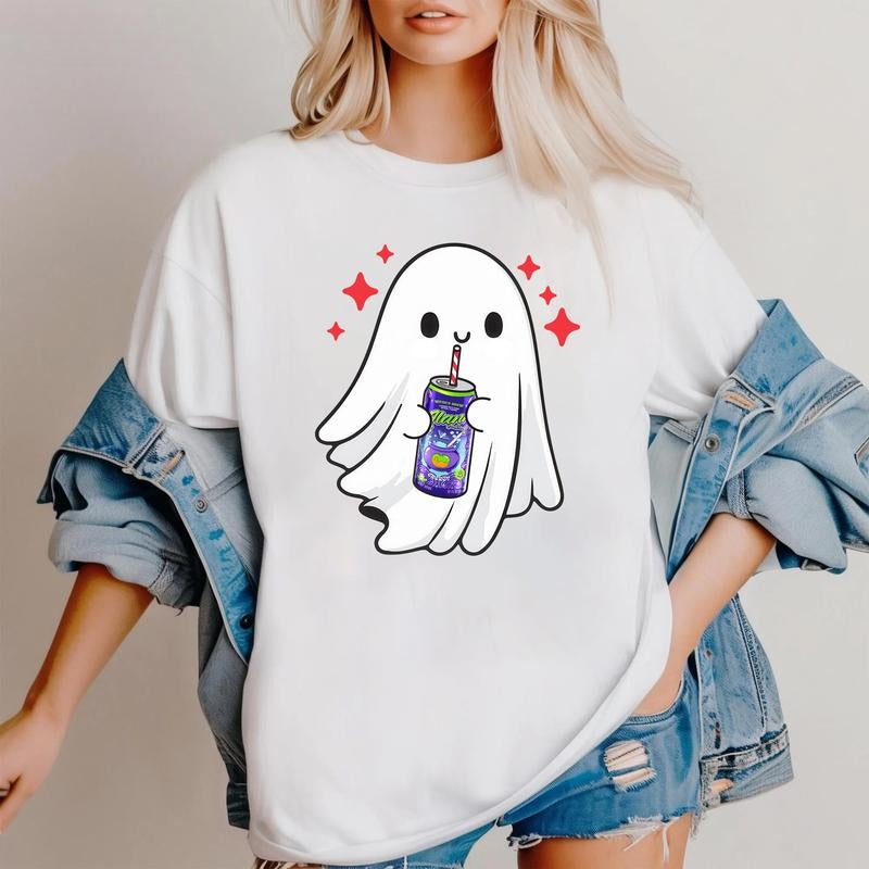 Halloween Ghost Shirt, Ghost Tee, Funny Skeleton Halloween T-Shirt, Spooky Graphic Top, Funny Paranormal Apparel