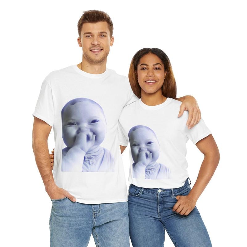 Viral AI Baby Laughing Meme Shirt – Tuff “Holding Back a Laugh” Tee, Funny Trend Y2K Streetwear Niche Baby Graphic T-Shirt