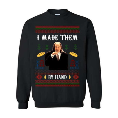 I Made Them By Hand Ugly Sweatshirt Shirt Hoodie, Scary Movie Dinner made by Hand Meme Shirt, Funny Ugly Shirt For Christmas, For Men And