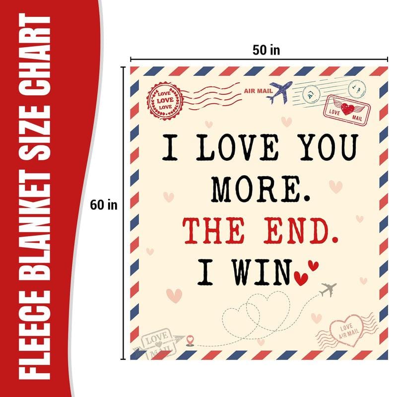 Valentines Day Gifts for Him Her - I Love You More Super Soft Fleece Throw Blanket