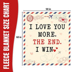 Valentines Day Gifts for Him Her - I Love You More Super Soft Fleece Throw Blanket