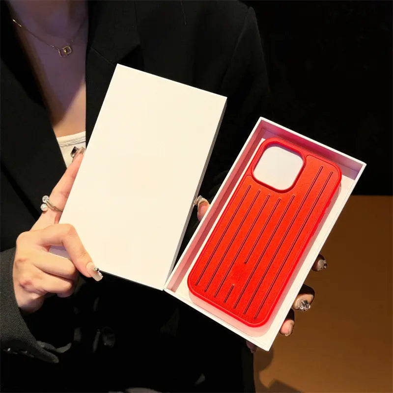 Aluminum Alloy Vertical Lines Phone Case – Premium Shockproof Protective Cover for iPhone 11–17 Series
