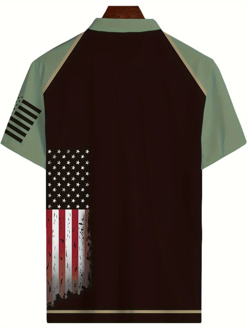 Men's American Flag Print Polo Shirt, Breathable Short Sleeve Casual & Semi-Formal Wear, Summer Top for Independence Day