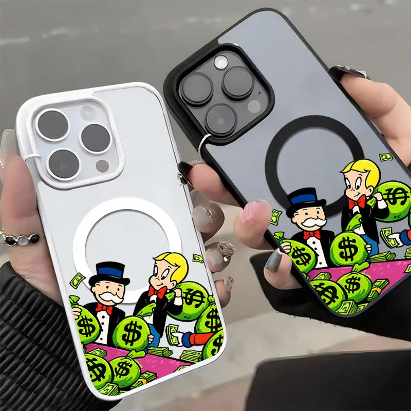 Money Bags Cartoon Phone Case，Rich Lifestyle Style for iPhone 17 16 15 14 13 12 11 Plus Pro Max.SAMSUNG S26 S25 S24 S23 S22