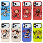 Cute Q-Version Cartoon Football Star MagSafe Case – Graffiti Soccer Athlete Cover for iPhone 17 Pro Max