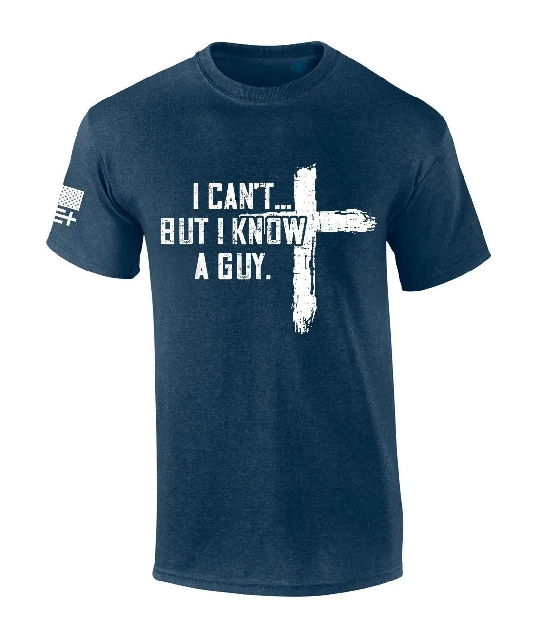 Mens Christian Tshirt I Can't But I Know A Guy Cross Short Sleeve T-shirt Fabric Menswear