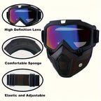 Anti-fog HD Lens Full Face Goggle Detachable Adjustable Ski Mask Comfort Sponge Pad Plastic Material