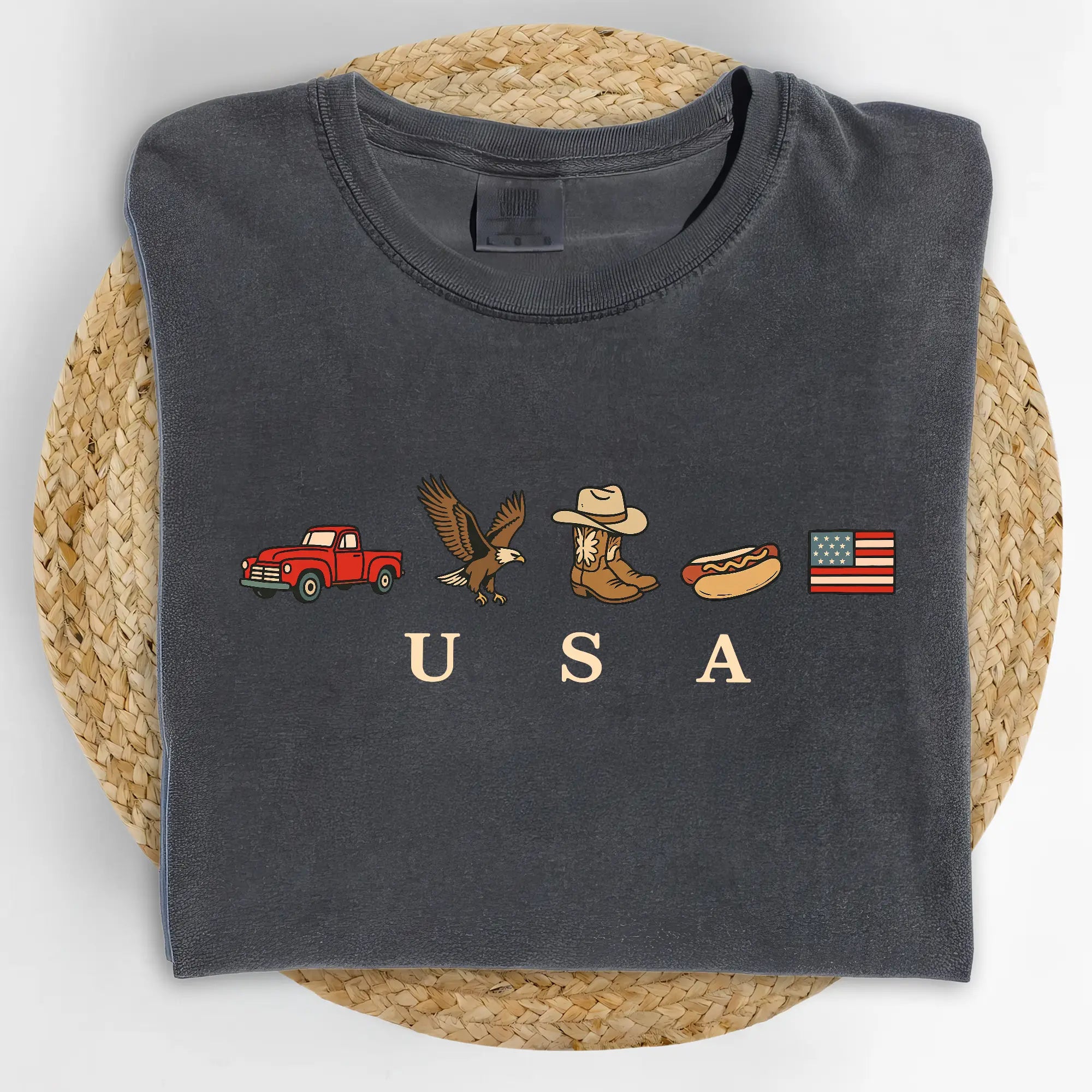 ChicCotton USA Icons Comfort Colors Shirt, American Flag T-shirt, 4th Of July Graphic Tee, Country Clothing, Western Outfits, Independence Day Shirt