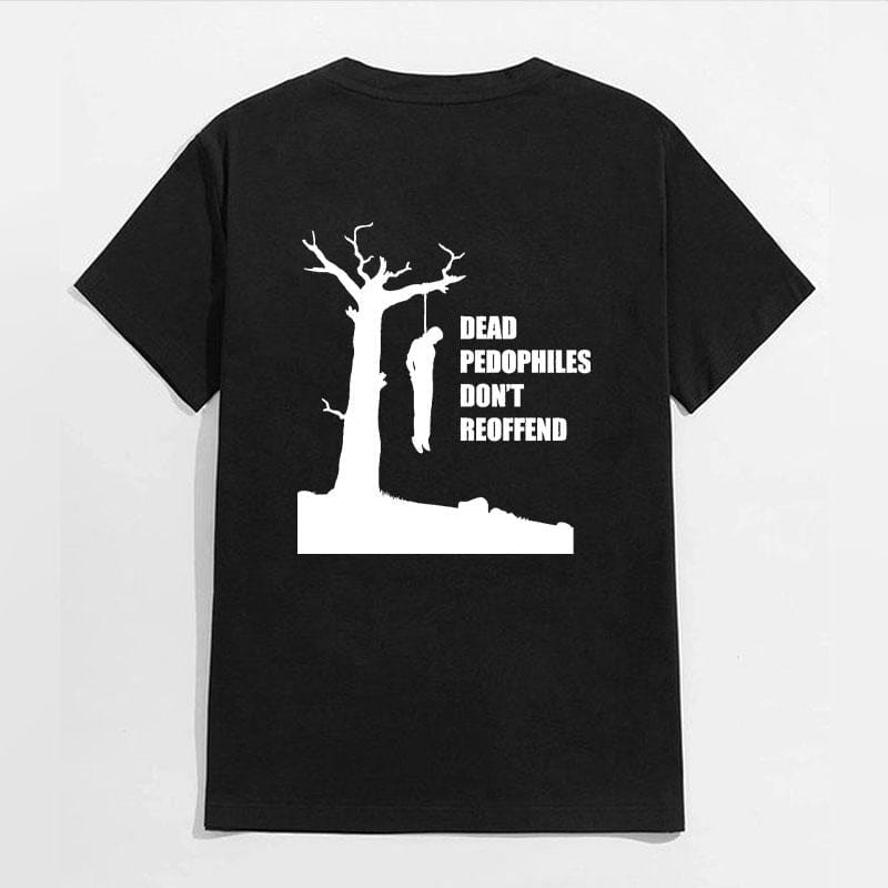 Tote Pädophile werden nicht wieder straffällig – Aufdruck auf Herren-T-Shirt, Sweatshirt und Hoodie 