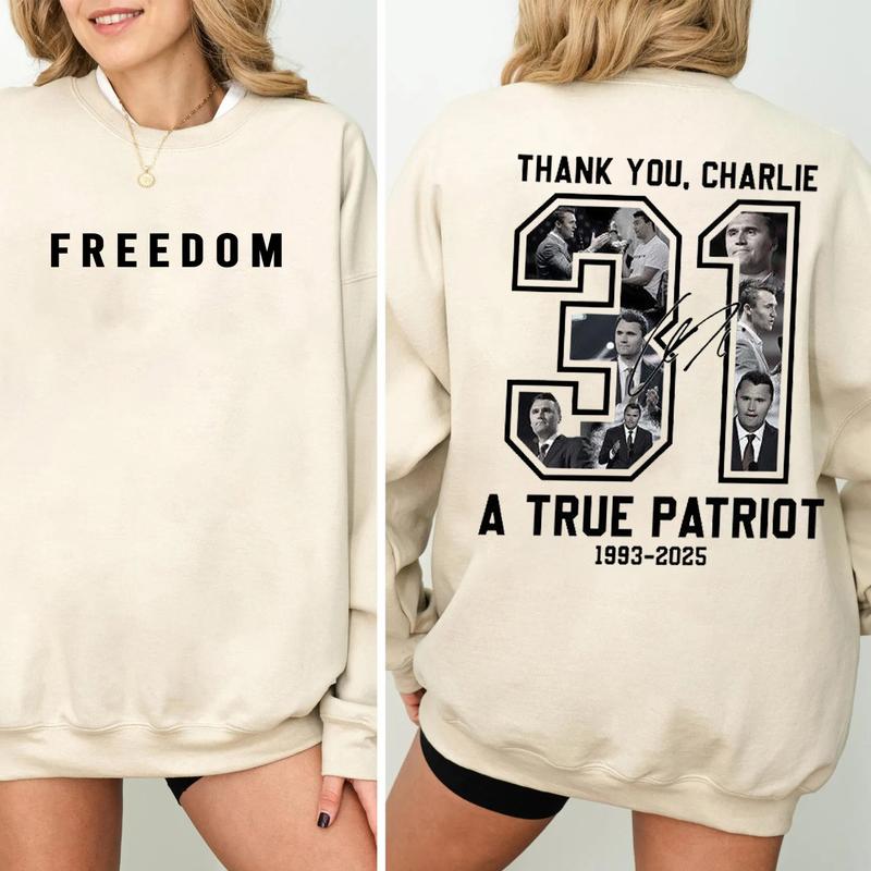 [ UNISEX SHIRT ] Freedom Charlie Kirk Sweatshirt, True Patriot Graphic Tee, Rest In Peace Charlie Kirk, Thank you Charlie Tee, Justice Shirt, Political Shirt, Charlie Kirk Memorial, American flag Shirt - Trending - TShirt, Sweatshirt