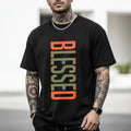 Men's Plus Size Casual Crew Neck T-Shirt - Geometric-Pattern, Smooth Cotton Knit Fabric, Medium Stretch - Short Sleeve Tee for Leisure & Everyday Wear | Breathable Comfort Fit | Machine Washable