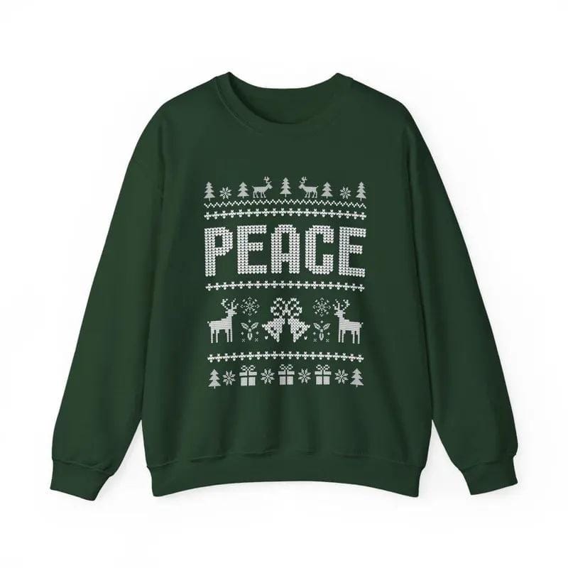 Funny ugly Christmas sweatshirts for couples, cute matching holiday outfits, plus 'I Come in Peace' sweatshirt for festive style