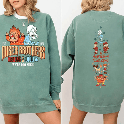 Vintage A Year Without Santa Claus Sweatshirt, Miser Brothers Shirt, Retro Christmas Hoodie, Snow Miser Heat Miser Sweatshirt, Heating and Cooling Miser Shirt