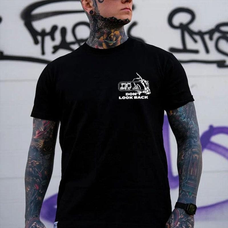 T-Shirt und Sweatshirt „Tot, dein örtlicher Pädophiler“ – Skelett-Print, 2-seitig, Herren 