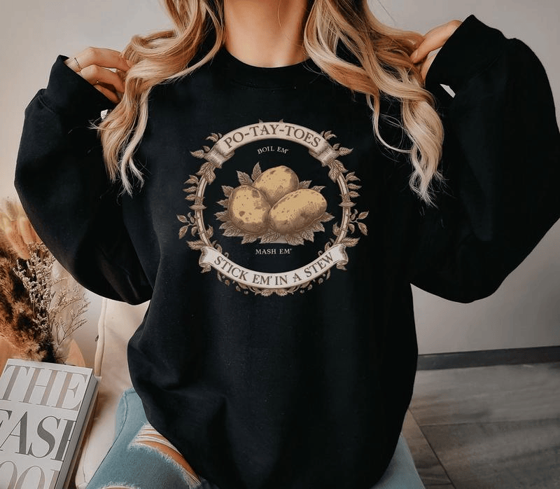 Lord of the Rings Potato Shirt, Funny Hobbit Quote Graphic Tee Tolkien Movie Lover Gift Vintage Rustic Design Cozy Unisex Tee