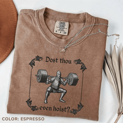 Comfort Colors Funny Gym TShirt, Dost Thou Even Hoist, Medieval Knight T-Shirt, Ren Faire, Funny Medieval Tee, Funny Gym T-Shirt, Gym Rat Gift