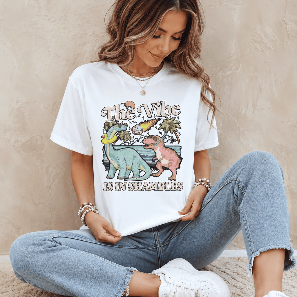 The Vibe Is In Shambles TShirt, Funny Dinosaur Sweatshirt, Cute Mental Health Tee Gift, Gift For Her