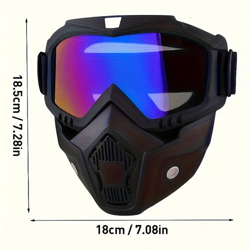 Anti-fog HD Lens Full Face Goggle Detachable Adjustable Ski Mask Comfort Sponge Pad Plastic Material