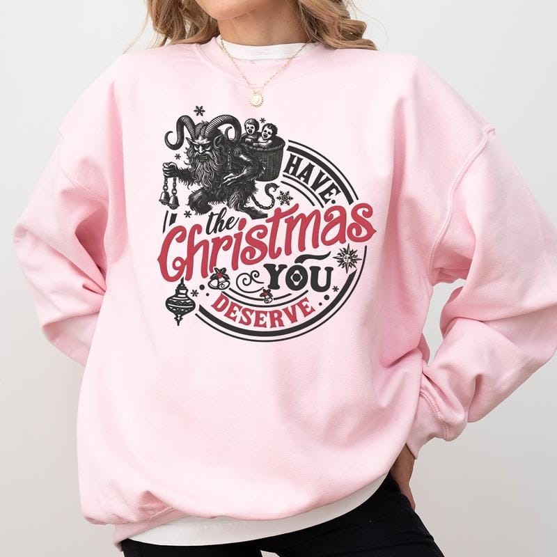 Krampus Christmas Sweatshirt, Sarcastic Funny Christmas Krampusnacht, Spooky Christmas Crewneck, Dark Horror Xmas, Dark Humor Sweater