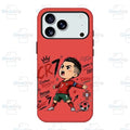 Cute Q-Version Cartoon Football Star MagSafe Case – Graffiti Soccer Athlete Cover for iPhone 17 Pro Max