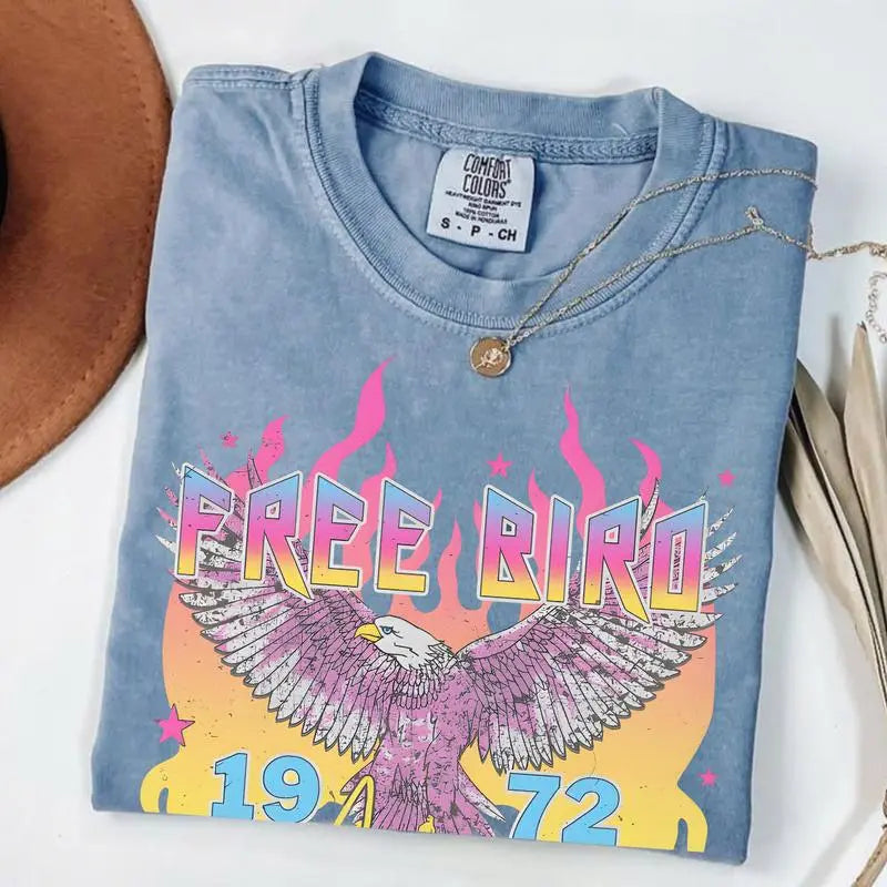 Free Bird Retro USA Graphic Tee | Vintage Patriotic Music Shirt