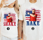 Shake and Bake 4th of July Matching Tee - Funny Couples Graphic T-Shirt