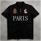 Men's Regular Fit Crown Print Polo Shirt, Casual Short Sleeve Collared Top for Summer, Fashion Men's Clothes for Daily Wear, Tropical, Menswear