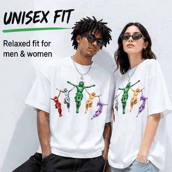 Metallic Jesus Graphic T-Shirt