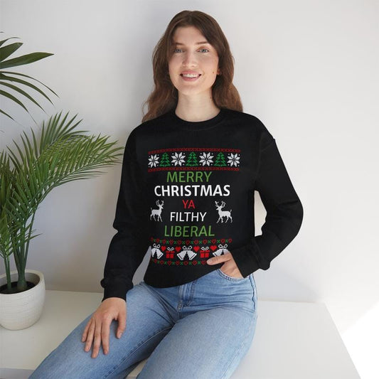 Sweater, Merry Christmas Lib, funny, Christmas, gag gift, gift, Sweatshir