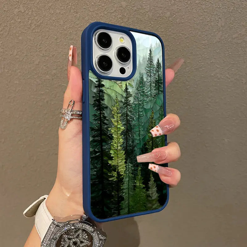 Stained Collage Forest MagSafe Case – Shockproof Silicone Cover for iPhone 17 Pro Max
