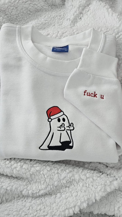 Ghost Middle Finger Christmas Hoodies