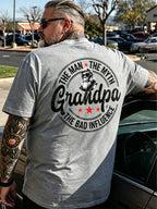 The Man The Myth Grandpa Bad Influence Monkey T Shirt Men Funny Cotton Graphic Tee Summer Casual Streetwear