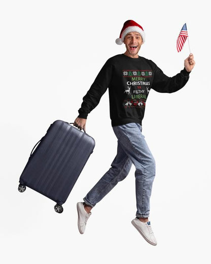 Sweater, Merry Christmas Lib, funny, Christmas, gag gift, gift, Sweatshir