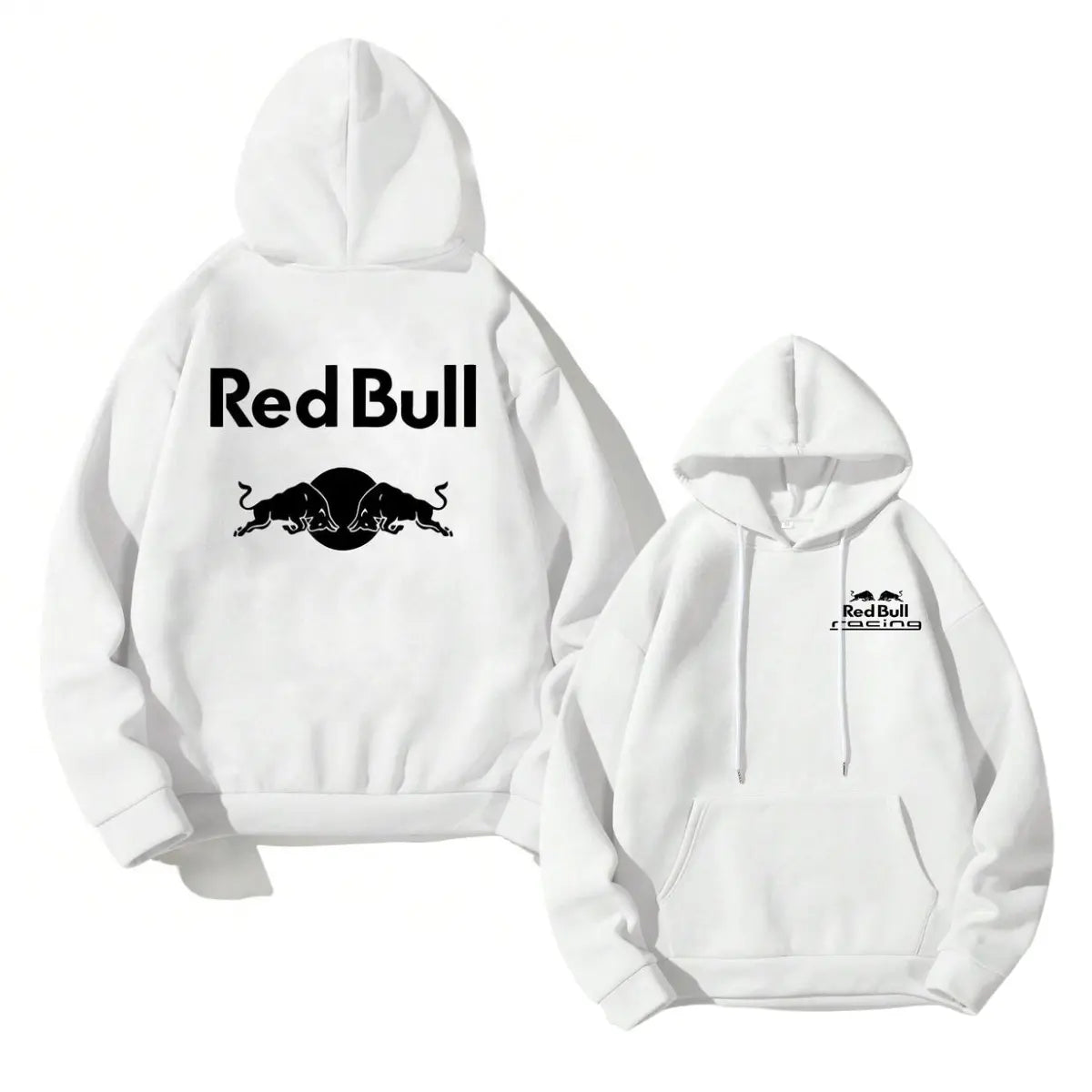 Black White Racing Unisex 2 Sides Hoodie