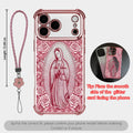 Guadalupe Rose Christian Phone Case, Shockproof iPhone & Samsung Cover with Lanyard