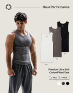Premium Ultra-Soft Cotton Fitted Tanks 3 Pack / 6 Pack