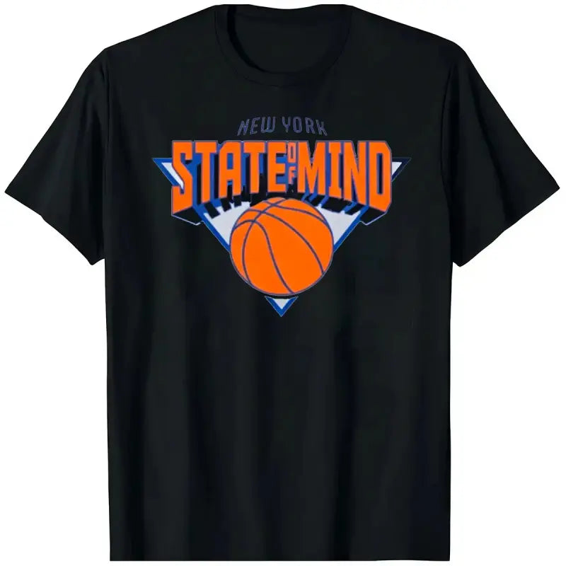 [Basketball Tee][Viral TikTok Shirt]New York State of Mind Basketball Graphic T-Shirt Unisex Cotton Casual Short Sleeve Crewneck Streetwear Tee For Basketball Fans & Streetwear Lovers & Trend Seekers Camiseta Verano