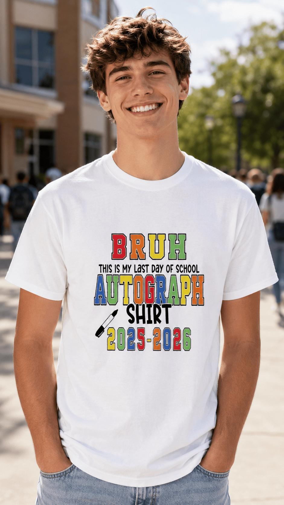 Soft Bruh It's My Last Day Of School Graphic Tee Casual Short Sleeve Boys Girls Graduation Gift T Shirt