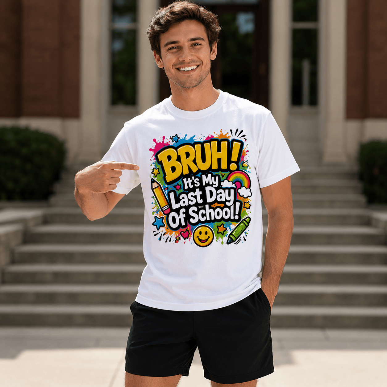 Last Day of School 2026 Graphic Tee Boys Graduation Autograph Signature Casual Short Sleeve Shirt