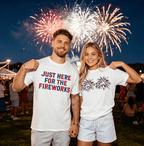 Funny Couples Fourth of July Shirts, Adult Humor 4th of July Matching Shirts for Couples, Independence Day Fireworks Tees
