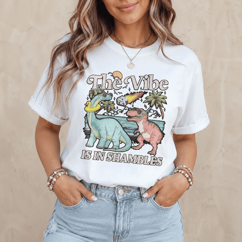 The Vibe Is In Shambles TShirt, Funny Dinosaur Sweatshirt, Cute Mental Health Tee Gift, Gift For Her