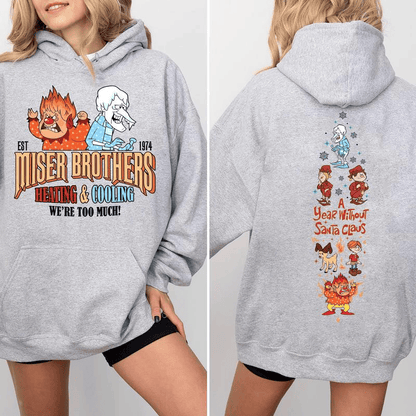 Vintage A Year Without Santa Claus Sweatshirt, Miser Brothers Shirt, Retro Christmas Hoodie, Snow Miser Heat Miser Sweatshirt, Heating and Cooling Miser Shirt